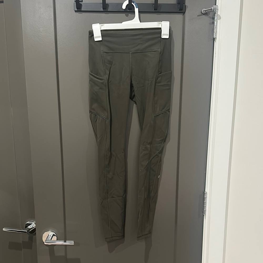 Lululemon Olive Green Leggings with Pockets